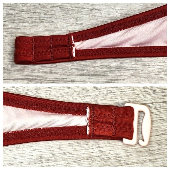 Shade & Shore Laser Cut-Out Padded Push-Up Burnt Orange Bikini Bra Top Size 36B - Picture 9 of 12